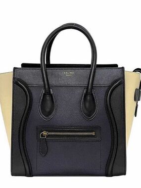 Celine Mini Luggage Tote in Black and Cream